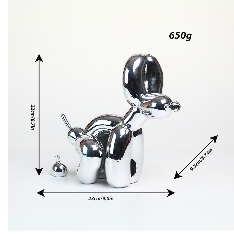 Cute Shiny Balloon Dog Sculpture Home Decor Art Piece