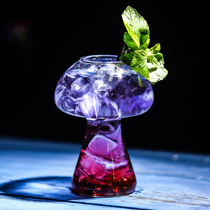 Cute Mushroom Cocktail Glass Cup with Straw for Drinks