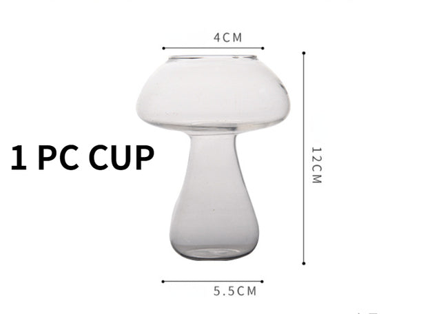 Cute Mushroom Cocktail Glass Cup with Straw for Drinks